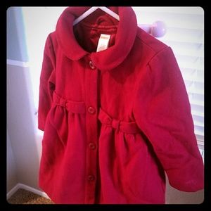 Gymboree little girls holiday coat red size 2t 3t